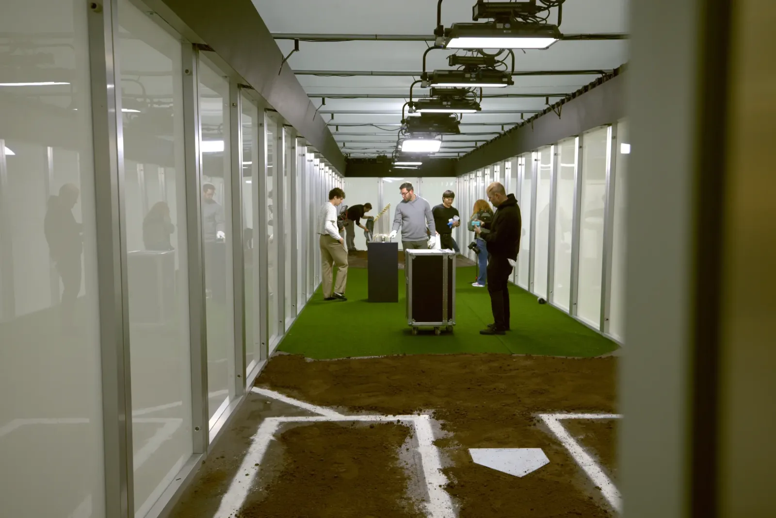 Inside the Smart Plexi® box looking down the pitching lane